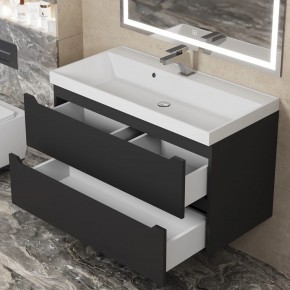 Тумба под раковину Uperwood Tanos 90 см, подвесная, черная матовая в Сысерти - sysert.mebel24.online | фото 10