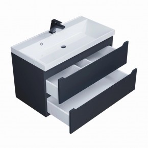 Тумба под раковину Uperwood Tanos 90 см, подвесная, черная матовая в Сысерти - sysert.mebel24.online | фото 2