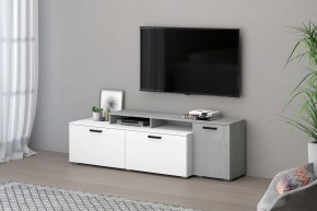 Тумба под ТВ Эльза (Бетонный Камень/Белый) в Сысерти - sysert.mebel24.online | фото 1