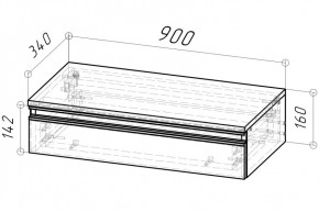 Тумба подвесная Дельта 900 (Дуб золотой) в Сысерти - sysert.mebel24.online | фото 2
