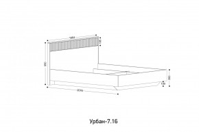 УРБАН - 7.16 Кровать 1600 БЕЗ ОРТОПЕДА в Сысерти - sysert.mebel24.online | фото 2