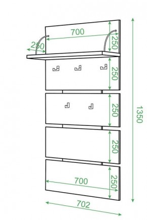 Вешалка настенная Домино нельсон СТ-50 в Сысерти - sysert.mebel24.online | фото 2