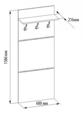 Вешалка настенная ВШ-5.1 в Сысерти - sysert.mebel24.online | фото