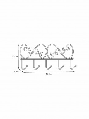 ВН 276 Ч Вешалка настенная "Кружева 5" Черный в Сысерти - sysert.mebel24.online | фото 2