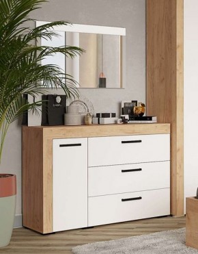Зеркало Адель белый/дуб крафт золотой в Сысерти - sysert.mebel24.online | фото 2